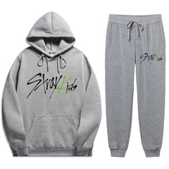 SKZ LOGO Print Hoodie Sweatpants Set