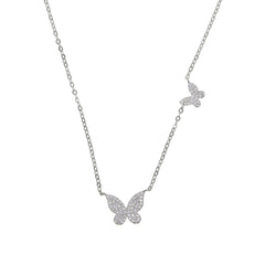 Butterfly Zircon Pendant Necklace