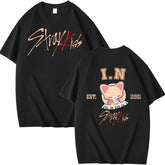 Casual Kpop Pattern Print Cotton Loose T-shirt