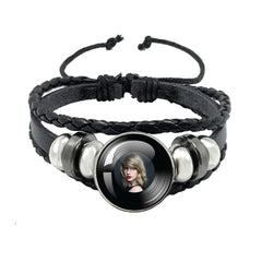 Taylor Vinyl Record Leather Bracelet