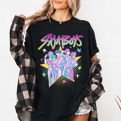 Casual Saja Boys Print Short Sleeve Crew Neck Top