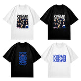 Casual KARMA Album Logo Print Crew Neck T-Shirt