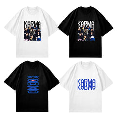 Casual KARMA Album Logo Print Crew Neck T-Shirt