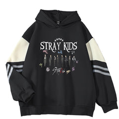 Casual Kpop Pullover Color Block Hoodie