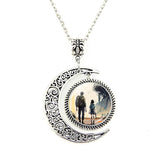 Vintage Moon Hollow Gem Necklace