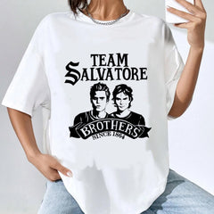 Vintage TVD Pattern Casual T-shirt