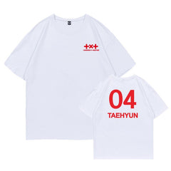 KPOP TXT Letter Round Neck Short-sleeved T-shirt