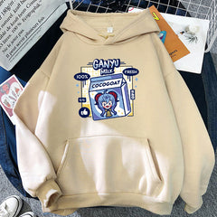 Unisex Cute Ganyu Graphic Print Plush Hoodie