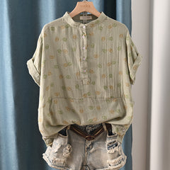 Casual Stand-up Collar Short-sleeved Shirt