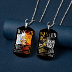 Luffy Wanted Stainless Steel Dog Tag Necklace