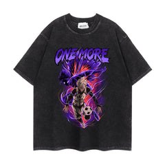 Vintage Anime Washed Short-sleeved T-shirt