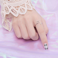 Cute S925 Silver Hollow Cat Ring