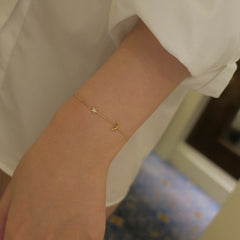 Silver Gold-plated Moon Star Bracelet
