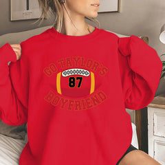 Go Taylor's Boyfriend Printed Women's Crew Neck Sweatshirt