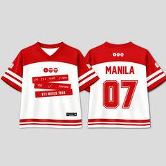 BANGTAN ARMY Short-sleeved V-neck Jersey T-shirt