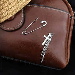 Lee Know Cross Pin Stud Earrings
