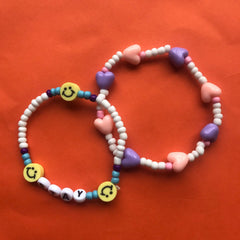 Trendy Kpop Bead Bracelet 2 Piece Set