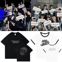 KPOP TimeLessWorld Printed Short Sleeve T-Shirt