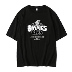 BUNNIES CLUB Rabbit Print Short Sleeve T-Shirt