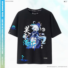 Casual Furina Game Graphic Cotton T-Shirt