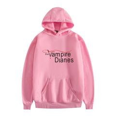 TVD Letter Printed Fashion Loose Hoodie