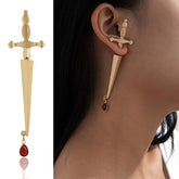 Long Sword Pendant Earrings