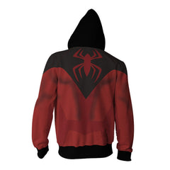 Unisex Spider Digital Print Cosplay Zipper Hoodie