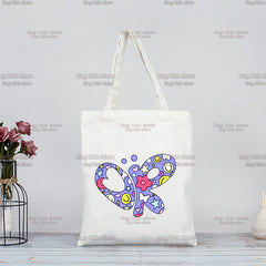Olivia Printed Canvas Shoulder Tote Bag