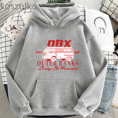 Casual OBX Letter Print Pullover Hoodie