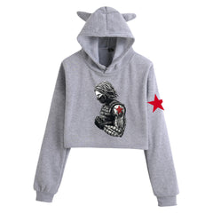Women's Bucky Cat Ears Cropped Hoodie