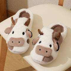 Cartoon Cow Cotton Slippers