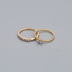 Two-piece Set Dainty Crystal Rings