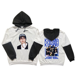 SK KARMA Album Fleece Black and White Hoodie