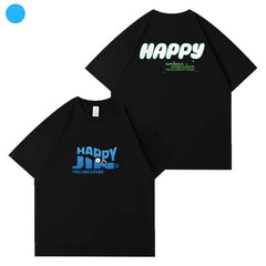 JIN Happy Cotton Printed Crew Neck T-Shirt