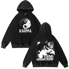 Unisex Skz Karma Logo Washed Hoodie Top