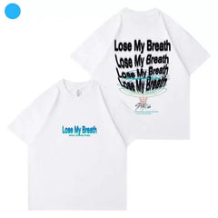 Unisex Kpop Lose My Breath Letter Short-sleeved T-shirt
