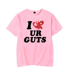Unisex Olivia GUTS Letter Print Loose T-shirt