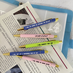 5 REMINDERS Press Ballpoint Pen Card Set