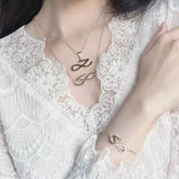 JK Golden Letter Necklace Bracelet