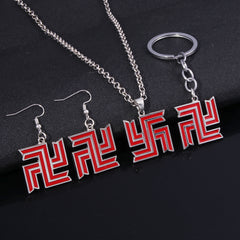 Anime Logo Double-sided Keychain Necklace