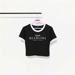 KPOP DEADLINE Printed Cotton T-shirt Top