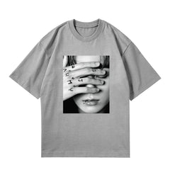 Kpop Poster Printed Short Sleeve T-shirt
