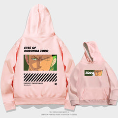 Trendy Anime Zoro Print Loose Hoodie