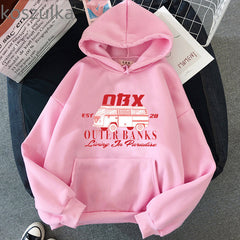 Casual OBX Letter Print Pullover Hoodie