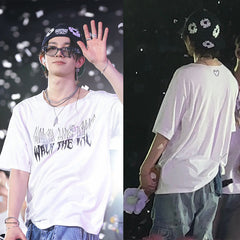 Kpop WALK THE LINE Print Short-sleeved T-shirt