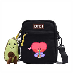 Kpop Cartoon Printed Canvas Crossbody Backpack