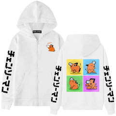 Casual Pochita Anime Zipper Hoodie