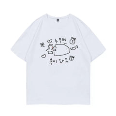 Mina Sana Momo Same Graffiti Round Neck T-shirt