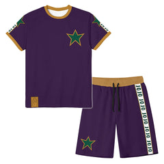 Men's Jotaro Kujo Digital Print T-shirt and Shorts Co-ords Cosplay Costume