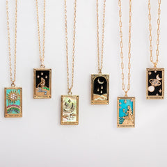 Gold-plated Tarot Square Necklace